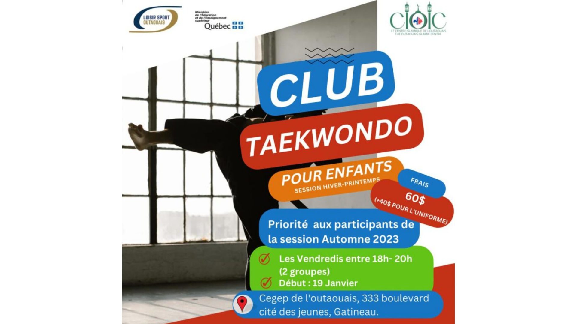 Club de Taekwondo pour Enfants (hiver-printemps) | Children's Taekwondo Club (winter-spring)